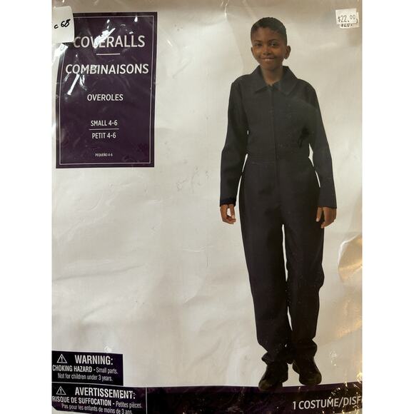 Navy Blue Killer Coveralls Costume Jumpsuit Child Small 4-6 Michael Myers - Picture 2 of 4